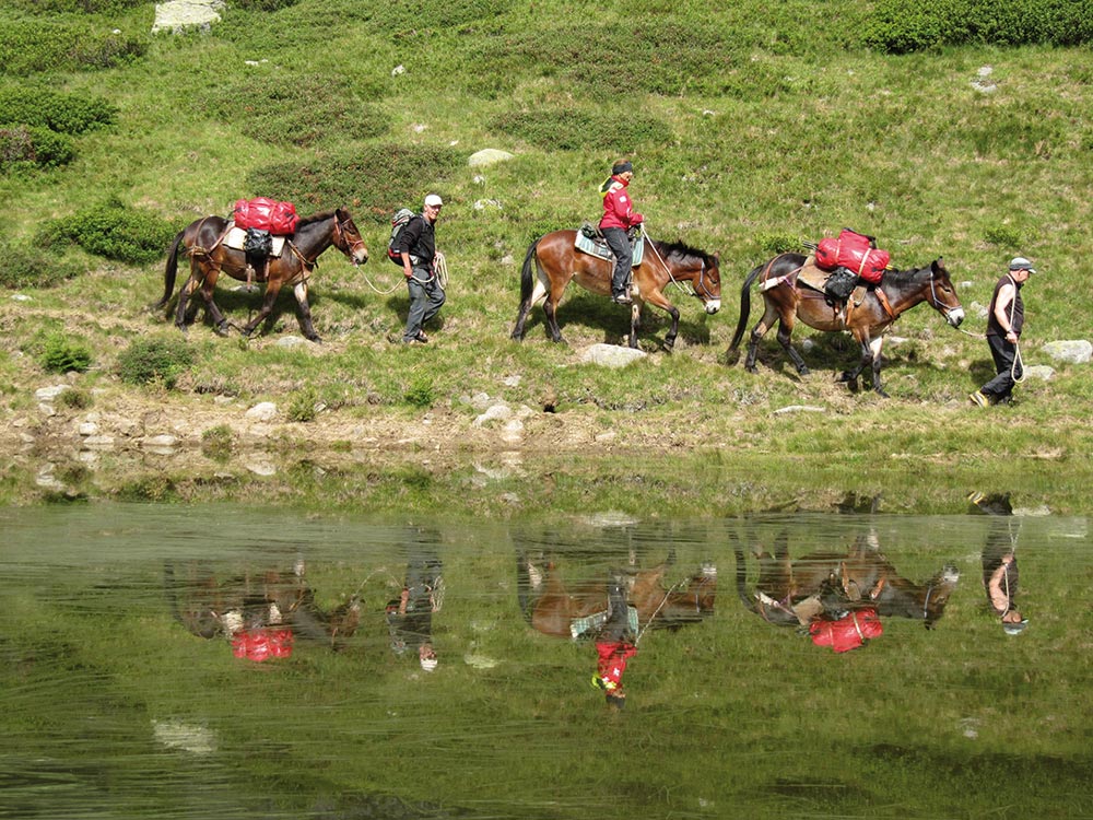 BerglandHof Ernen Trekking Ausritt Bergsee